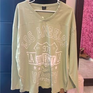Urban Outfitters Sage Green Graphic Long Sleeve- xxl